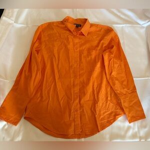 J. Crew Button Up Long Sleeve Shirt, Orange, Women's Size Small